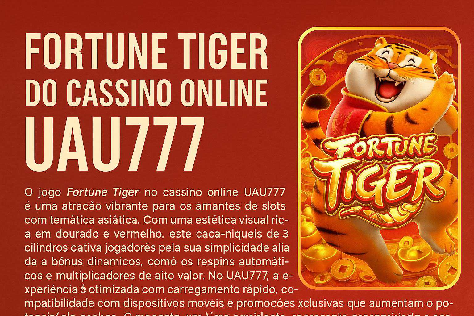 Fortune Tiger é um jogo imperdível no UAU777 Casino